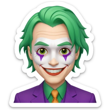 realistic joker from batman sticker