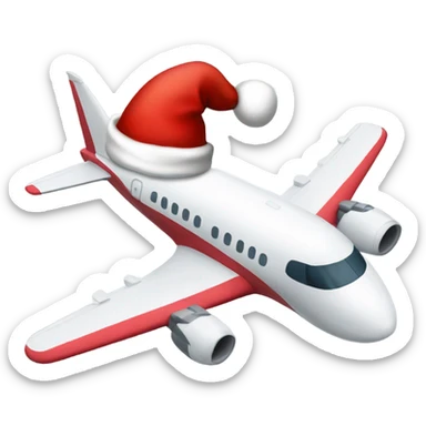 aircraft with a christmas hat on sticker