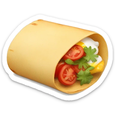 folded and egg with tomatoes burrito sticker