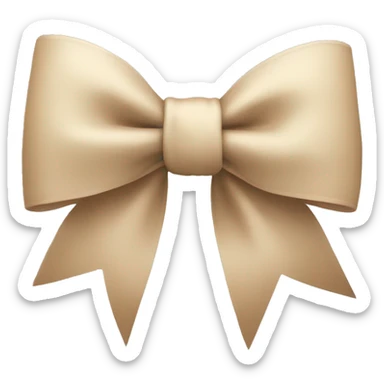 beige bow sticker