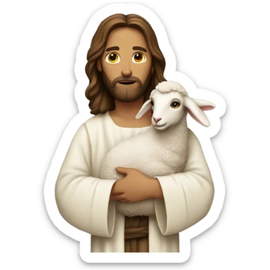 jesus holding a lamb sticker