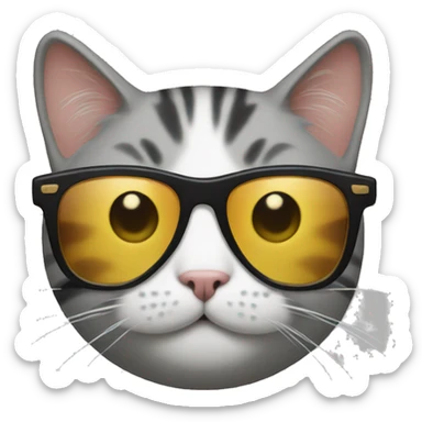 Cat with sunglasses sticker