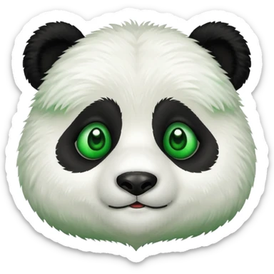 Panda in love green eyes sticker