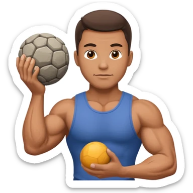 muscular man carries a stone ball sticker