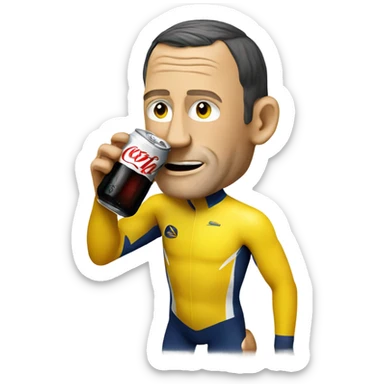 Lance Armstrong drinking Coke sticker