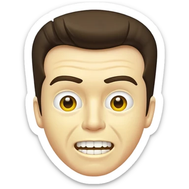 Rick Astley with straight face but with front teeth out and the picture is yellow as hell sticker