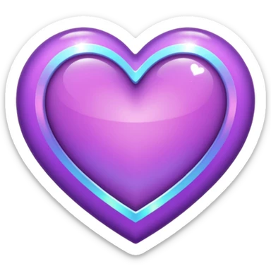 purple heart with a holographic border sticker
