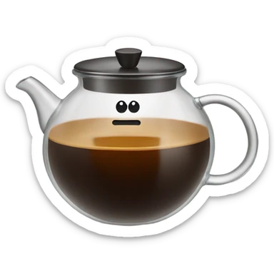 Espresso in a clear tea pot sticker