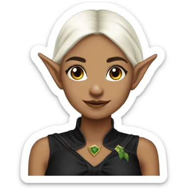 female elf fantasy black dress sticker