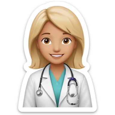 Niña realizando su sueño de ser doctora sticker