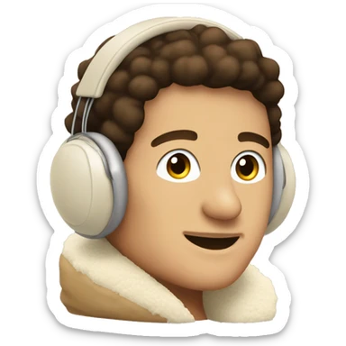 beige sherpa earmuffs sticker