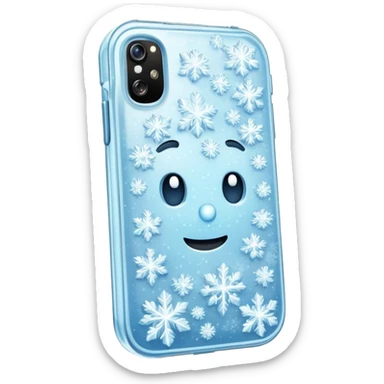 Phone with ice crystals on it representing a cold call in sales sticker