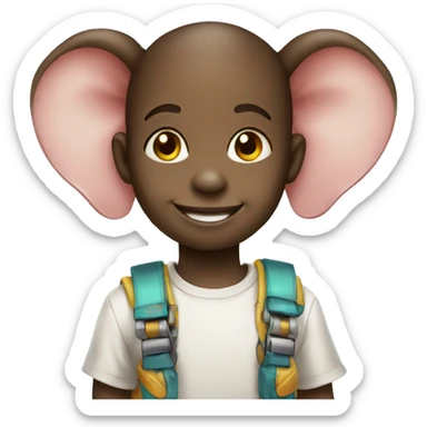 Child of elephant that smile with toys sticker