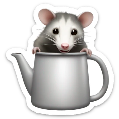 Opossum and with a white kettle  sticker