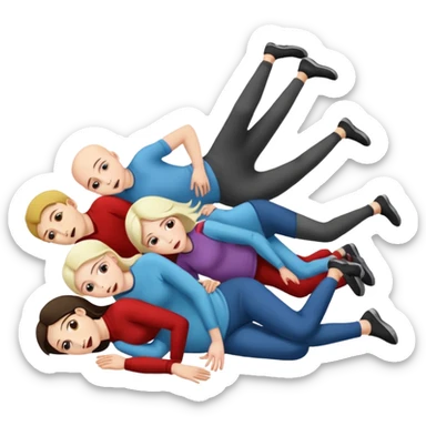 A croud of people dead on the floor sticker