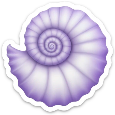 Single Lilac spiralling sea shell sticker