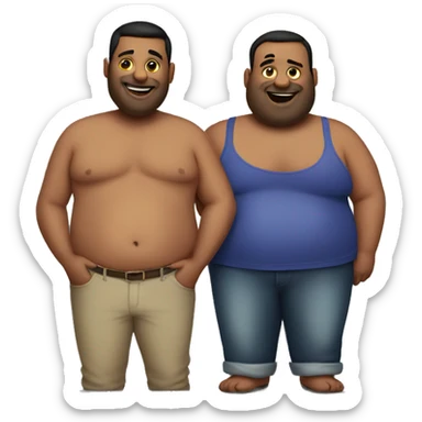 big belly gay couple sticker