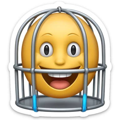 grinsendes Emoji im Gefängnis sticker