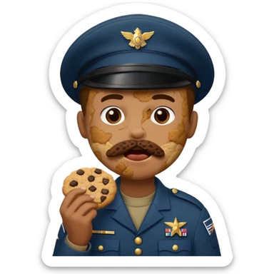 Militar mordiendo galleta sticker