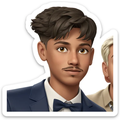 dapper boy in collared shirt sticker