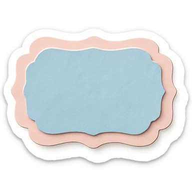 soft pastel hand-drawn label frame with soft edges, paper craft style, with a pastel blue background sticker