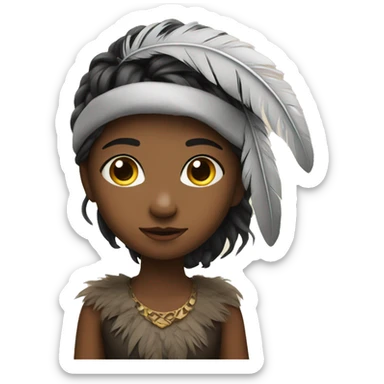a girl wth feather sticker