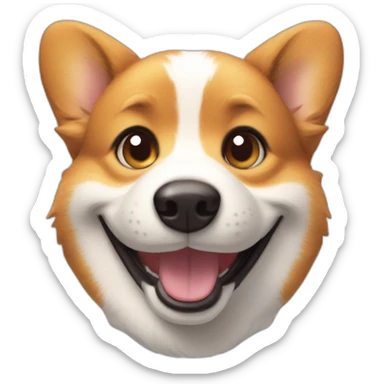 smiling corgi face sticker