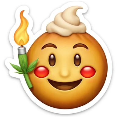 Emoji thats baked wit a spliff sticker