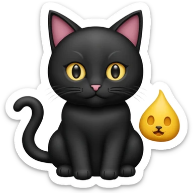 een swarte kat die aan het wenen is sticker