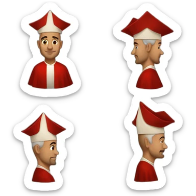 stanley tucci as a religious cardinal hat sticker