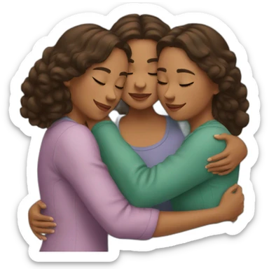 3 sisters hugging sticker