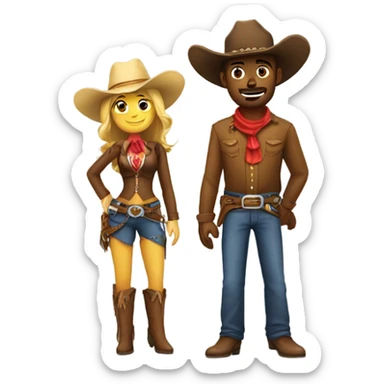 cowboy & Cowgirl sticker