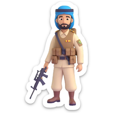 Arab soldier full length sticker