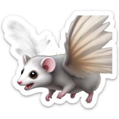 Adult wild opossum flying with wings  sticker