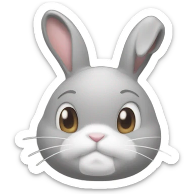 big chungus, buck teeth, fat bunny sticker