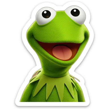 kermit the frog looking extremely shocked and surprised sticker