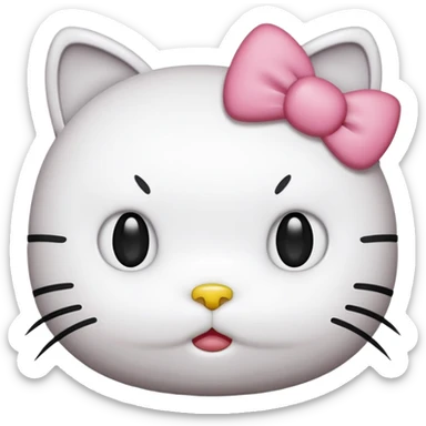 Hello kitty face annoyed sticker