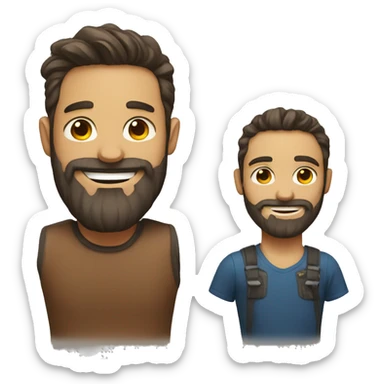 smiling duo with beard sticker