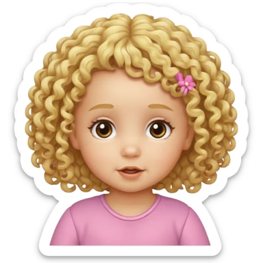 kıvırcık saçlı kız bebek kumral sticker