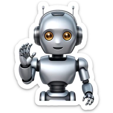friendly AI robot assistant sticker