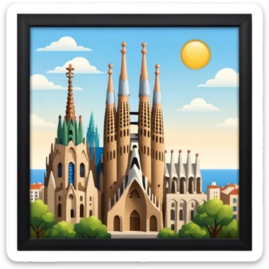 barcelona with sagrada familia sticker