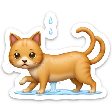 Cat peeing on dog sticker