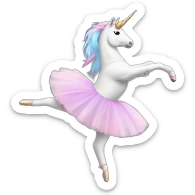 Unicorn doing ballet sticker
