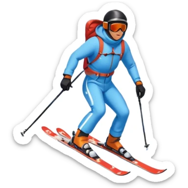 Man Skiing Background Matterhorn sticker