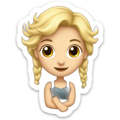 Une fée blonde avec des ailes et wand sticker