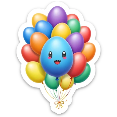 easter rainbow bouncy balloons poopmoji  sticker