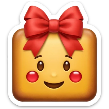 rapadura, doce cearense, emoji style, whole bar with red bow, light brown color, appetizing appearance sticker