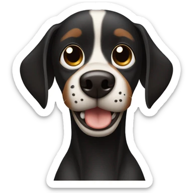 one eyed black and brown dog with one eye missing sticker