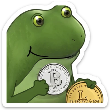 Coin that says the word “Logan” sticker