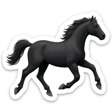 Black horse emoji running sticker